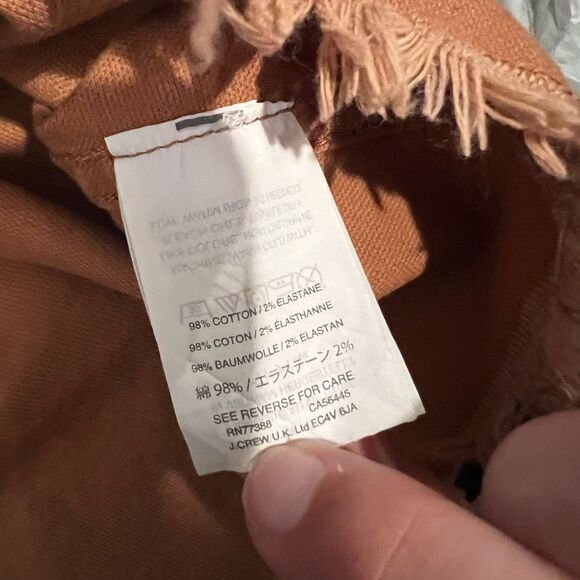 Madewell High Waist Snap Button Skirt Tan Denim Raw Hem Pockets Mini Pencil - Picture 10 of 15